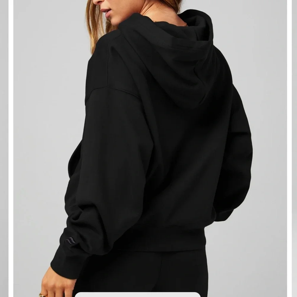 NWT Fabletics Black Sweatshirt Hoodie Small - Picture 3 of 3